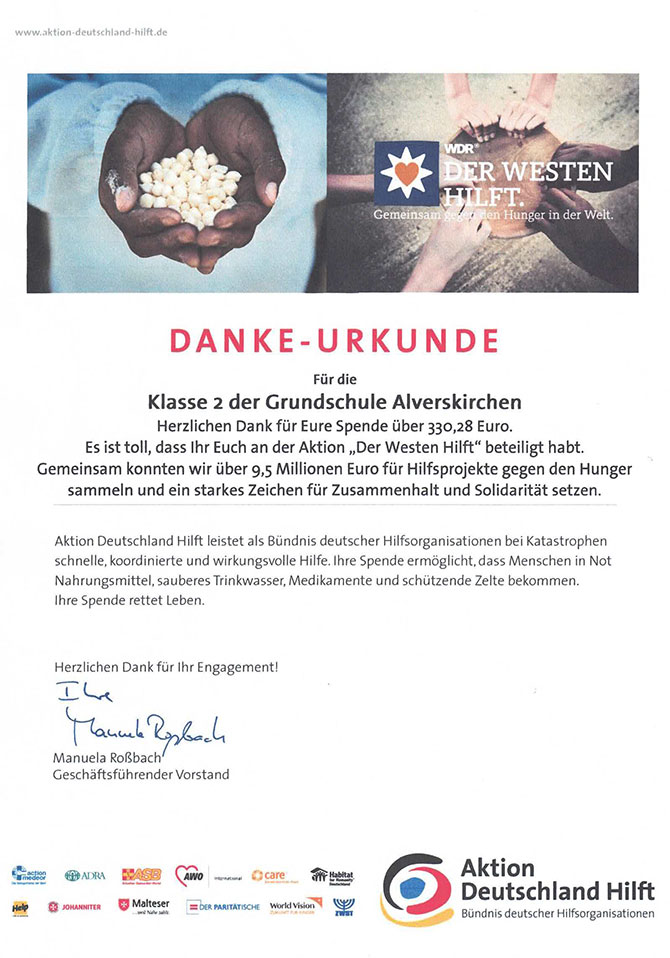 Danke Urkunde klein